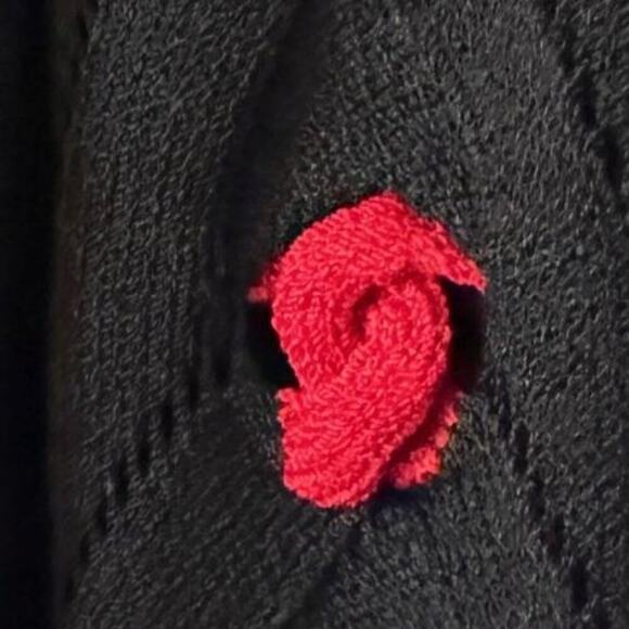 UNIQUE!!! ST JOHN COLLECTION NAVY/RED FULL ZIP SANTANA KNIT CARDIAGAN SZ 8 - Picture 4 of 5